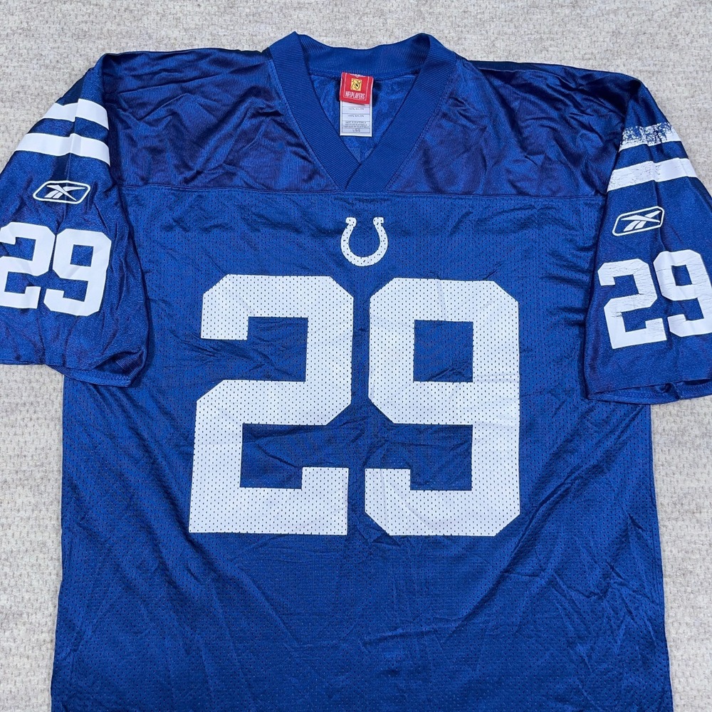 Vintage Indianapolis Colts Jersey Men Large Blue Joseph Addai Reebok Y2K Adult * - Picture 4 of 16